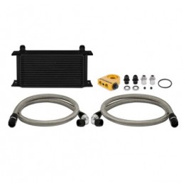 Universal Thermostatic 19 Row Oil Cooler Kit, Black