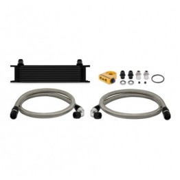 Universal Thermostatic 10 Row Oil Cooler Kit, Black