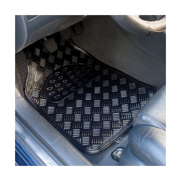 ALFOMBRA GOMA ALUMINIO CARBON 4 PIEZAS CS6