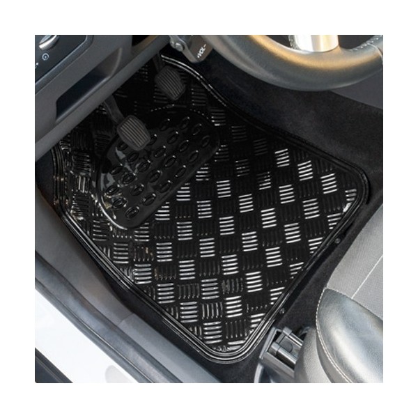 ALFOMBRA GOMA ALUMINO NEGRA 4 PIEZAS CS6
