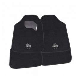 SET COMPLETO 4 PIEZAS ALFOMBRAS MOMO 015 UNIVERSALES NEGRO/BLANCO