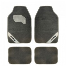 SET COMPLETO DE 4 PIEZAS ALFOMBRAS MOMO 012 UNIVERSALES NEGRO/BLANCO