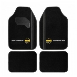 SET COMPLETO 4 PIEZAS ALFOMBRAS MOMO UNIVERSALES NEGRO/BLANCO