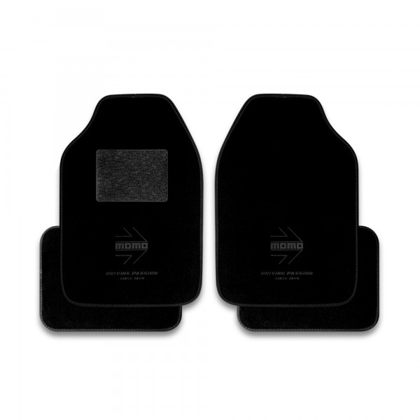 SET COMPLETO 4 PIEZAS ALFOMBRAS MOMO UNIVERSALES NEGRO/BLANCO