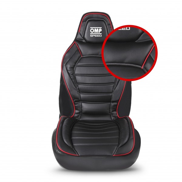 RESPALDO SIMIL PIEL OMP SPEED NEGRO/ROJO
