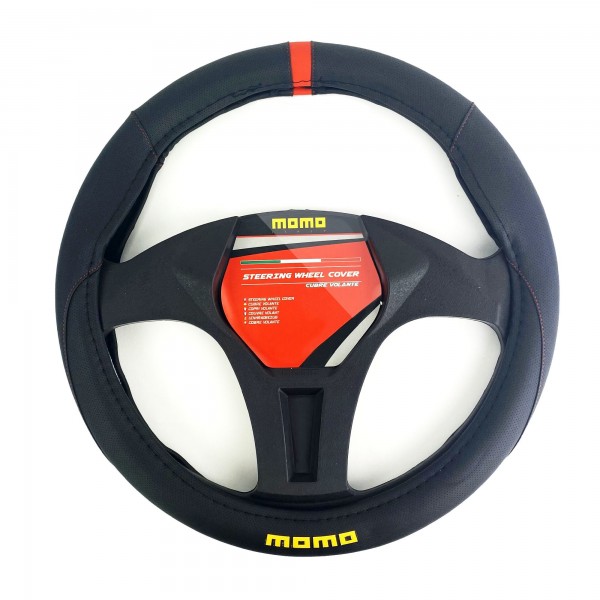 FUNDA VOLANTE MOMO ELEGANT UNIVERSAL NEGRO Y ROJO