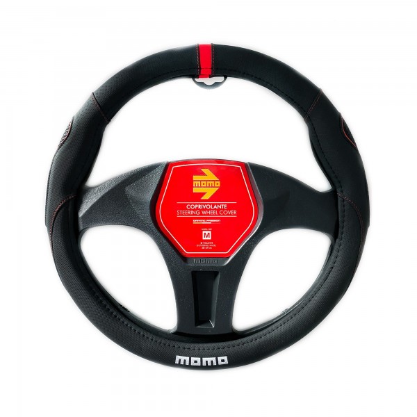 FUNDA VOLANTE MOMO SUPERGRIP UNIVERSAL NEGRO Y ROJO