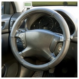 FUNDA VOLANTE PIEL NEGRA CS 6