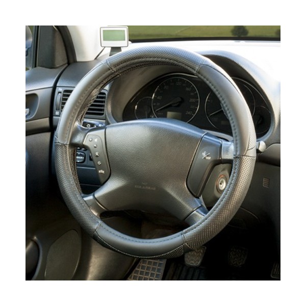FUNDA VOLANTE PIEL NEGRA CS 6