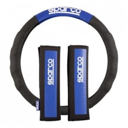 FUNDA VOLANTE+ALMOHADILLA N/AZ SPARCO NEGRO/AZUL CS10