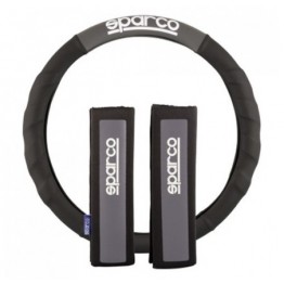 FUNDA VOLANTE+ALMOHADILLA N/GR SPARCO NEGRO/GRIS CS10