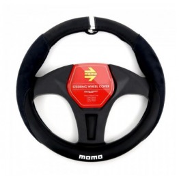 FUNDA VOLANTE MOMO UNIVERSAL POLIURETANO/ALCANTARA NEGRO Y BLANCO