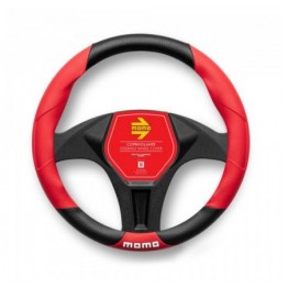 FUNDA VOLANTE MOMO TUNING UNIVERSAL NEGRO Y ROJO
