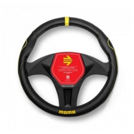 FUNDA VOLANTE MOMO SUPERGRIP UNIVERSAL NEGRO Y AMARILLO