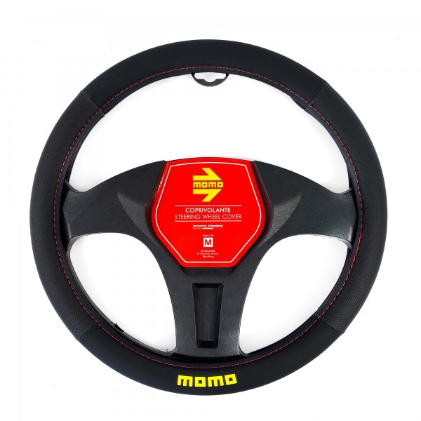 FUNDA VOLANTE MOMO EASY UNIVERSAL NEGRO Y ROJO