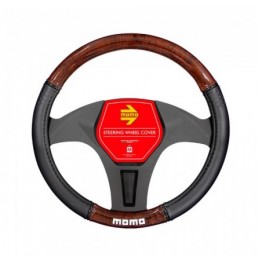 FUNDA VOLANTE MOMO LUXURY UNIVERSAL MADERA/NEGRO Y MARRON