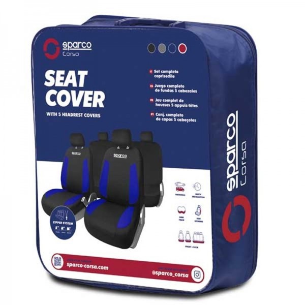 JUEGO FUNDAS STRADA NEGRO/AZUL