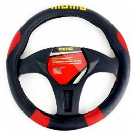 FUNDA DE VOLANTE MOMO 006 COLOR NEGRO/ROJO
