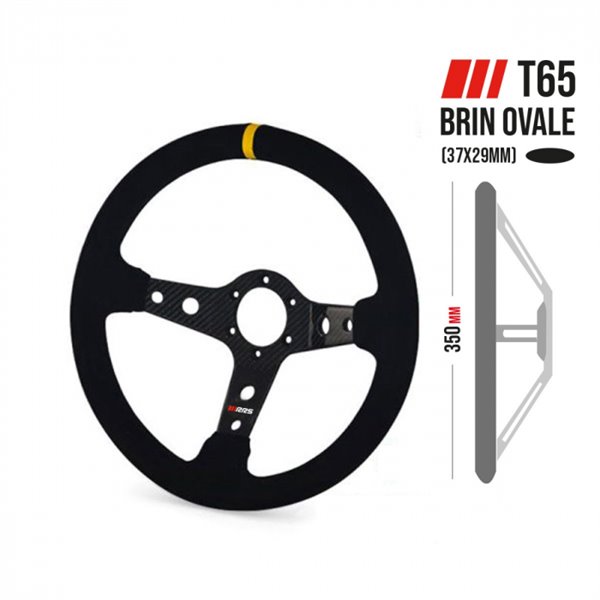 Volante RRS CARBON - F65 350mm - Ante negro semidesplazado