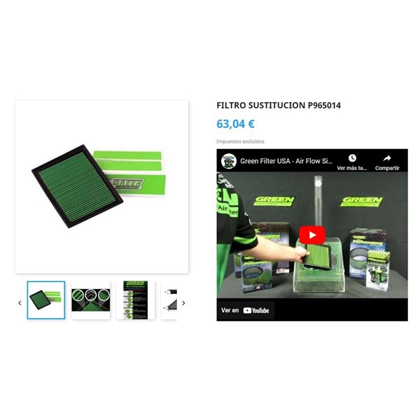 FILTRO HONDA GREEN P965014 