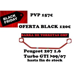PEUGEOT 207 1.6 TURBO GTI -09/07 BARRA TORRETAS OMP