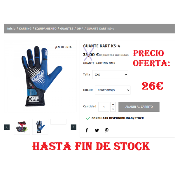 GUANTE KART KS-4 OUT