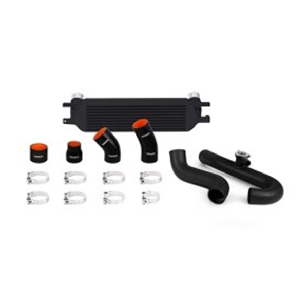 Ford Mustang EcoBoost Performance Intercooler Kit, 2015+ Silver Intercooler Black Pipes