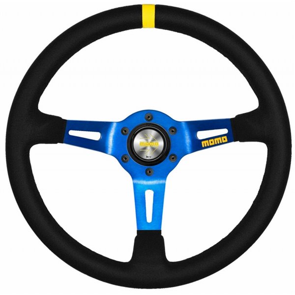 VOLANTE MOMO MOD.08 SUEDE.AZUL/SP35 350MM