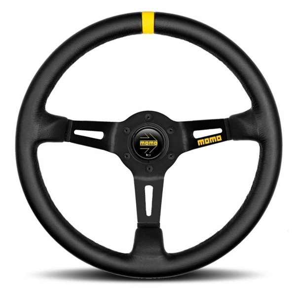 VOLANTE MOMO MOD.08 350 NEGRO PIEL 350MM
