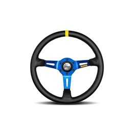 VOLANTE MOMO MOD.08 35 NEGRO LEA_BLU/SP 350MM