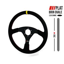 Volante RRS VELOCE - Plano 350mm - Gamuza negra