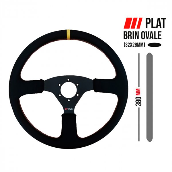 Volante RRS OFFROAD - Plano 380mm - Piel sintética