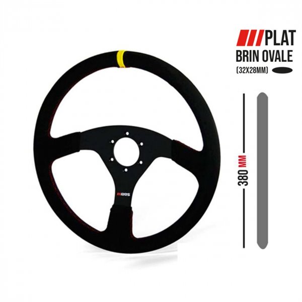 Volante RRS OFF ROAD – Plano 380 mm – Gamuza negra