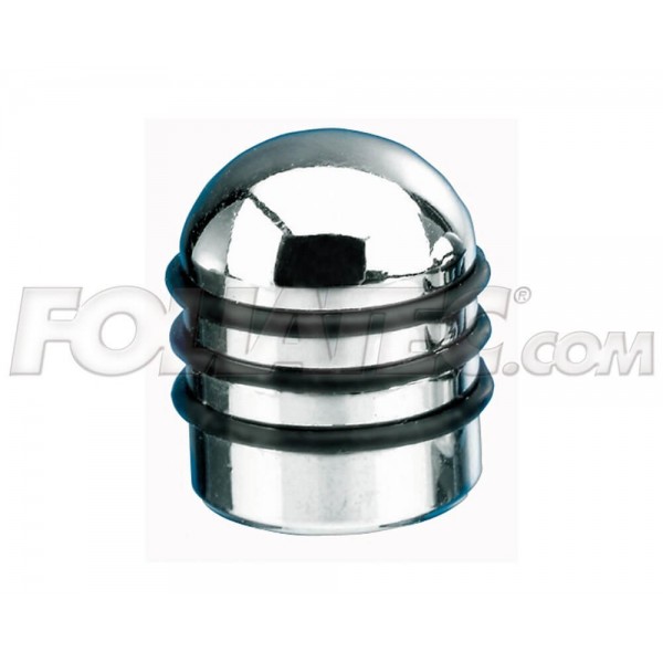 AIRCAPS TAPON VALVULA ALU  CHROME WITH 3 NEGRA RUBBER RINGS 4 PIEZAS
