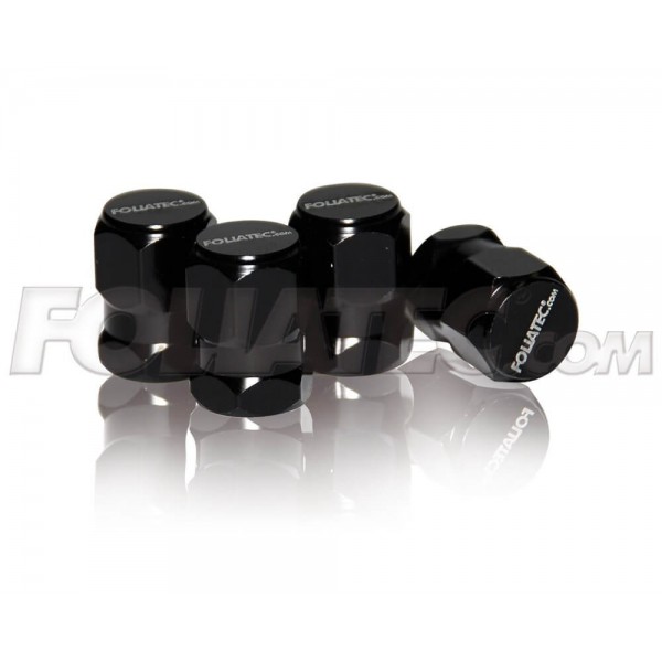 AIRCAPS TAPON VALVULA HEXAGON ALU ANODISED  NEGRA 4 PIEZAS