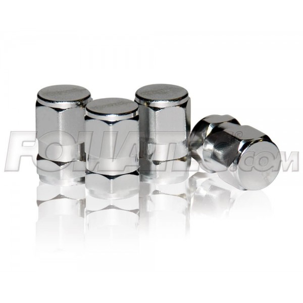AIRCAPS TAPON VALVULA HEXAGON  ALU-ANODISED  PLATA 4 PIEZAS