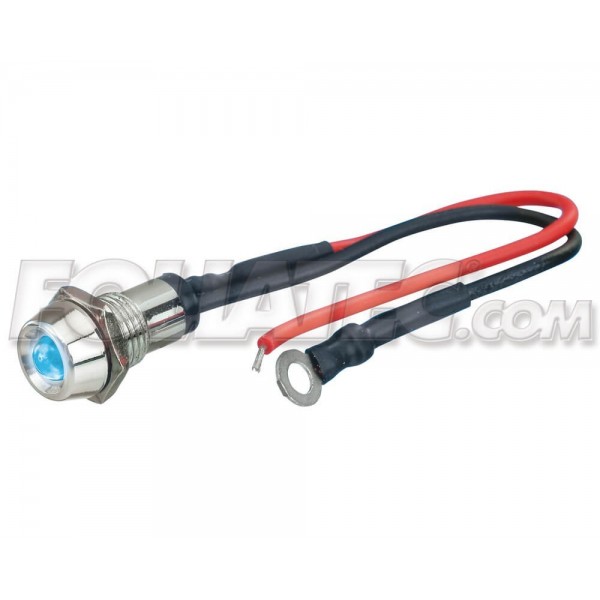 LED CONTROL LIGHT CHROME  ICE AZUL 1 PIECE  DIAM.  10 MM