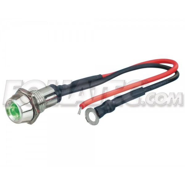 LED CONTROL LIGHT CHROME  POWER VERDE 1 PIECE  DIAM.  10 MM