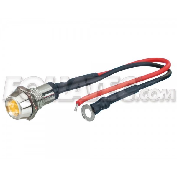 LED CONTROL LIGHT CHROME  AMARILLO 1 PIECE  DIAM.  10 MM