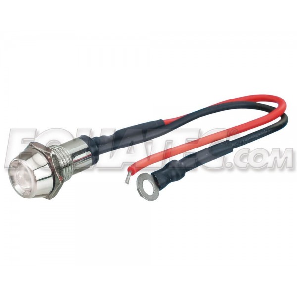 LED CONTROL LIGHT CHROME  BLANCO 1 PIECE  DIAM.  10 MM