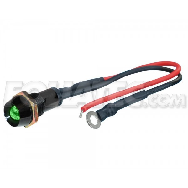 LED CONTROL LIGHTS BLACK  POWER VERDE 1 PIECE  DIAM.  10 MM