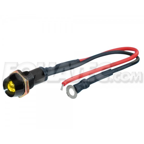 LED CONTROL LIGHTS BLACK  AMARILLO 1 PIECE  DIAM.  10 MM