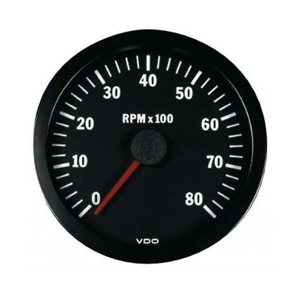 CUENTARREVOLUCIONES VDO 8000 RPM DIÁMETRO 100 FONDO NEGRO 4 / 6 / 8 CILINDROS DIESEL / GASOLINA