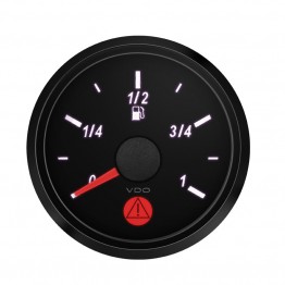MANÓMETRO NIVEL DE GASOLINA VDO SINGLEVIU DIÁMETRO 52MM FONDO NEGRO