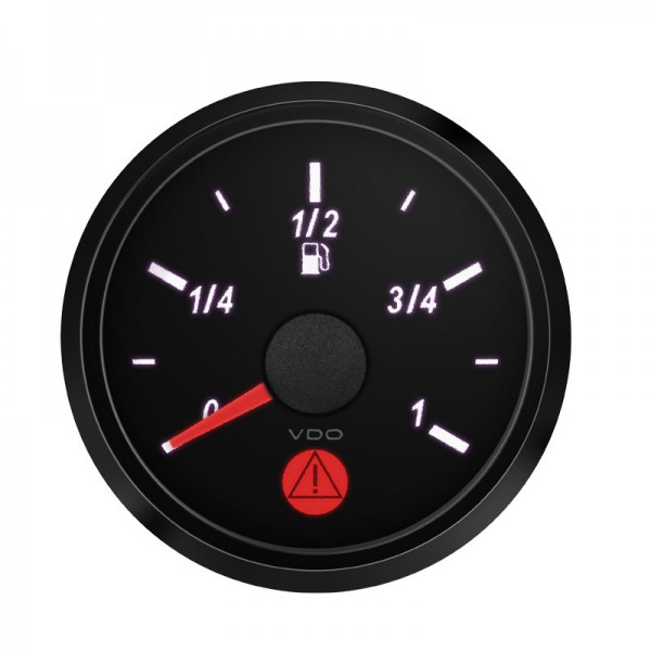 MANÓMETRO NIVEL DE GASOLINA VDO SINGLEVIU DIÁMETRO 52MM FONDO NEGRO