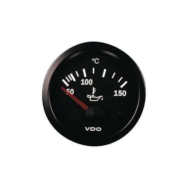 MANÓMETRO VDO TEMPERATURA ACEITE 150° VISION DIÁMETRO 52 FONDO NEGRO
