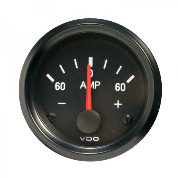 AMPERÍMETRO 60A VDO VISION FONDO NEGRO DIÁMETRO 52MM