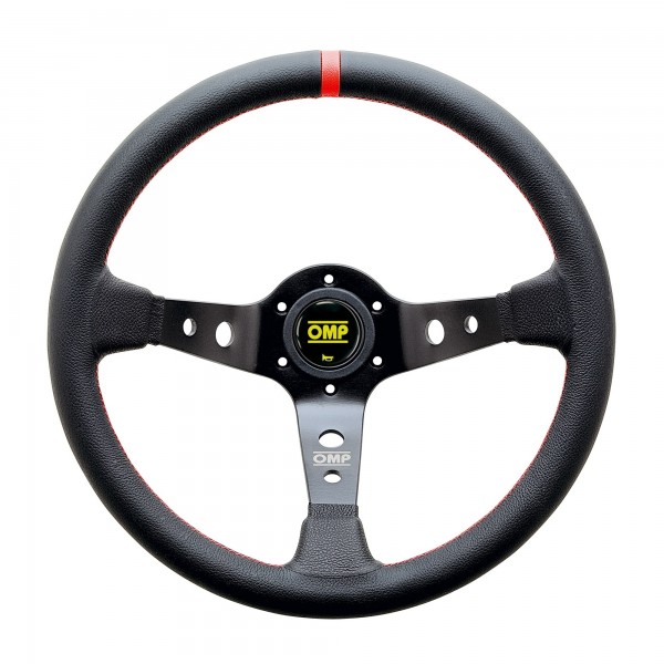 CORSICA PIEL/NEGRO/ROJO VOLANTE OMP