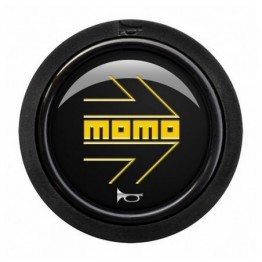 PULSADOR MOMO ARROW LOGO POLISH NEGRO-YEL.2C R