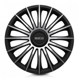 TAPACUBOS TORINO 16" NEGRO/PLATA CS5